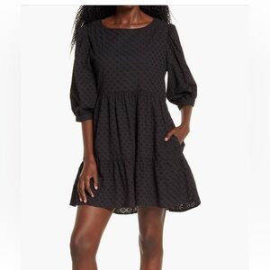 Wayf Black Eyelet Dress
